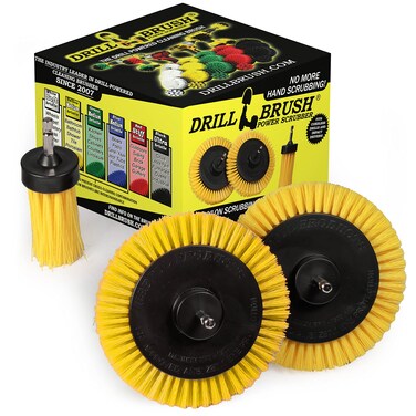 Tile and Grout Cleaning Drill Brush Set  3 pack Drill Brush Power Scrubber Cleaning Brush Yellow Medium Stiffness  Shower Floor Scrub Brush for Drill  Bathroom Scrub Brush for Drill  Crevice Brush