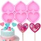 1PC Love Heart Lollipop Silicone Molds Cupcake Topper Fondant Mold Baby Birthday Cake Decorating Tools Chocolate Candy Resin Moulds