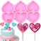 1PC Love Heart Lollipop Silicone Molds Cupcake Topper Fondant Mold Baby Birthday Cake Decorating Tools Chocolate Candy Resin Moulds