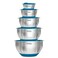Viking Culinary Stainless Steel Mixing Bowl Set 10 piece Nonslip Silicone Base Includes Airtight Lids Dishwasher Safe Teal