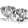 MegaChef 14 Piece Stainless Steel Measuring Cup and Spoon Set with Mixing Bowls Silver