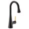 Moen S6235BL Sinema OneHandle High Arc Pulldown Bar Faucet featuring Power Clean and Reflex Matte Black
