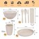 Wheat Straw Dinnerware Sets 28PCS Plastic Plates and Bowls Sets College Dorm Room Essentials Dishes Set with Cutlery Set Microwave Safe Beige