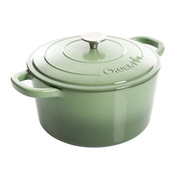 CrockPot Artisan Round Enameled Cast Iron Dutch Oven 7Quart Pistachio Green