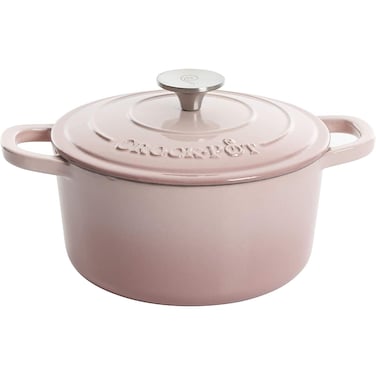 CrockPot Artisan Round Enameled Cast Iron Dutch Oven 5Quart Blush Pink