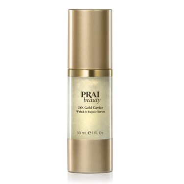 PRAI Beauty 24K Gold Caviar Wrinkle Repair Serum for Face  AntiAging Serum with Hyaluronic Acid to Plump and Fill In Wrinkles  AntiWrinkle Serum with Vitamin C for Brighter Firmer Skin  10 Oz