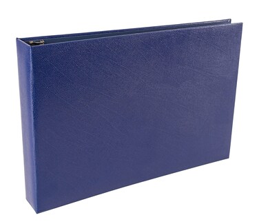 Better Office Products 7 Ring Executive Check Binder with Zipper Pouch Blue Textured Cover for 9 x 13 3 Per Page Business Checks 600 Check Capacity Checkbook Holder