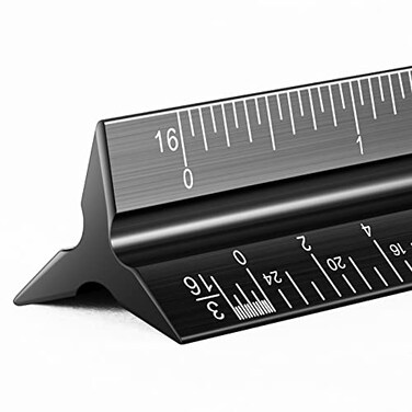 Architectural Scale Ruler for Blueprint 12 Metric Metal Engineers Triangle Drafting Ruler with Imperial Measurements for Architects Engineering Artists Draftsman Drawing LaserEtched Markings