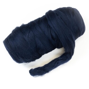 Kondoos Colored Natural Wool roving 1 lb Best Wool for Needle Felting Wet Felting handcrafts and Spinning Blue Navy 1 lb