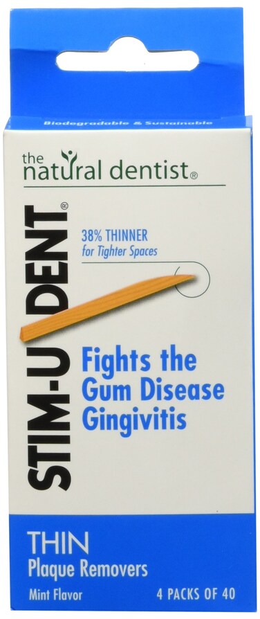 Natural Dentist Stimudent Thin Plaque Removers Mint  160 Ea 3 Pack
