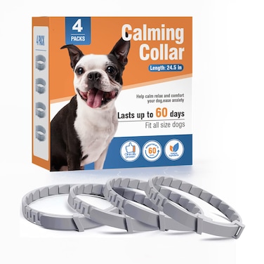 Calming Collar for Dogs 4 Packs Pheromone Collar 60 Days Use Dog Anxiety Relief Separate Design Suitable for Various Small Medium Large Dog Relax Dog Calming Collar Adjustable Size 25 Inches
