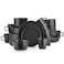 Stone Lain Coupe Dinnerware Set Service For 8 Black Matte