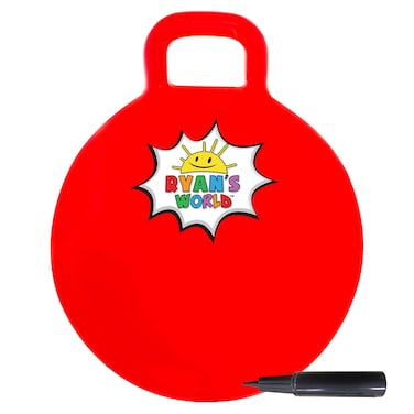 Franklin Sports Ryans World Hopper Ball  Red Bouncy Ball with Handle  Kids Bouncing Toy Hippity Hop Jumping Ball for Toddlers Ages 3  15 inches