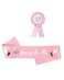 Shimmer Anna Shine Baby Shower Sash and Badge for Baby Shower Decorations and Gender Reveal Party Pink