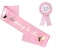 Shimmer Anna Shine Baby Shower Sash and Badge for Baby Shower Decorations and Gender Reveal Party Pink