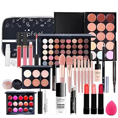 All in One Makeup Kit Makeup Kit for Women Full Kit Multipurpose Makeup KitMakeup Brush SetEyeshadow PaletteLip Gloss Set Makeup BagEyebrow PencilMascara and Face Makeup