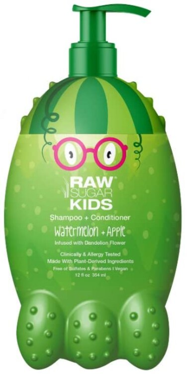 R S Raw Sugar Kids 2in1 Watermelon  Apple Shampoo and Conditioner 12 Oz Plant Derived and Cold Pressed Vegan and Cruelty Free