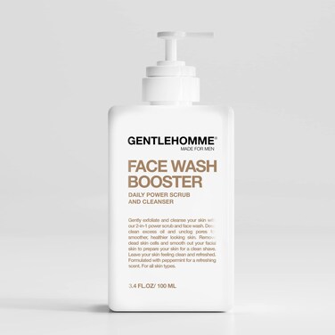 Gentlehomme Mens Face Wash  Exfoliator  Daily Exfoliating Face Cleanser for Men  PlantBased Ingredients Peppermint Face Scrub  Travel Size 34 fl oz