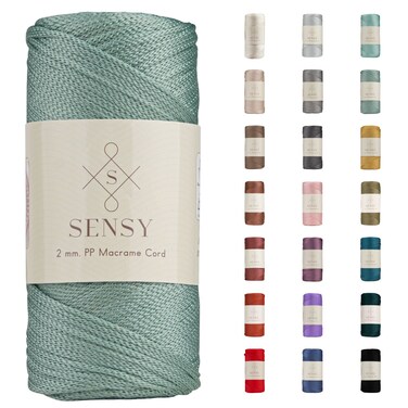 Sensy Premium 2mm 251 Yards Polyester Rope 100 Polypropylene Cord Macrame Cord 2mm Crochet Bag Cord Macrame Rope Crochet Thread Gift for Knitter Sage