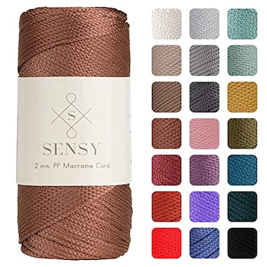 Sensy Premium 2mm 251 Yards Polyester Rope 100 Polypropylene Cord Macrame Cord 2mm Crochet Bag Cord Macrame Rope Crochet Thread Gift for Knitter Copper