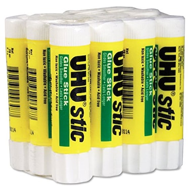 UHU Stic Permanent Clear Application Glue Stick 029 oz 12 Sticks per Pack 99450