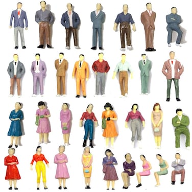 Gdaya 100PCs Tiny People Figures 150 Scale Model Train People Hand Painted Model Trains Architectural O Scale Sitting and Standing Miniatures Figures for Miniature Scenes 100PCS