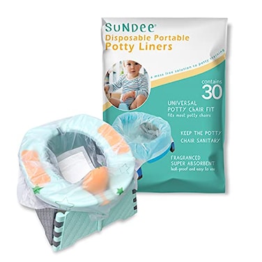 Potty Chair Liners Portable Disposable Potty Liner Bags for Universal Potty Training Toilet Seat Toddler Outdoors Travel Baby Toilet Liners  30 Pack