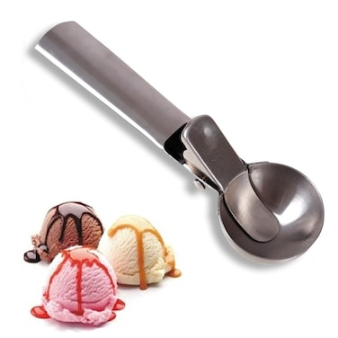 Tyzine Solid Stainless Steel Ice Cream Scoop Fruits Scoop with Trigger Stainless SteelEasy to UseConvenient Fast and DurablePerfect for Frozen Yogurt Gelatos Sundaes