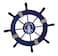 Art Maison Beach Nautical Wooden Boat Ship Steering Wheel with Jute Rope Dark Blue 11 Diameter