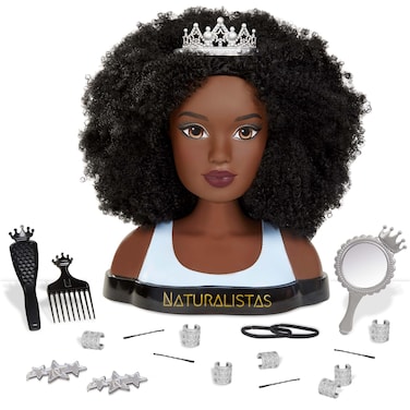 Naturalistas Dayna Deluxe Crown and Curls Fashion Styling Head 3C Textured Hair 19 Accessories Designed and Developed by Purpose Toys