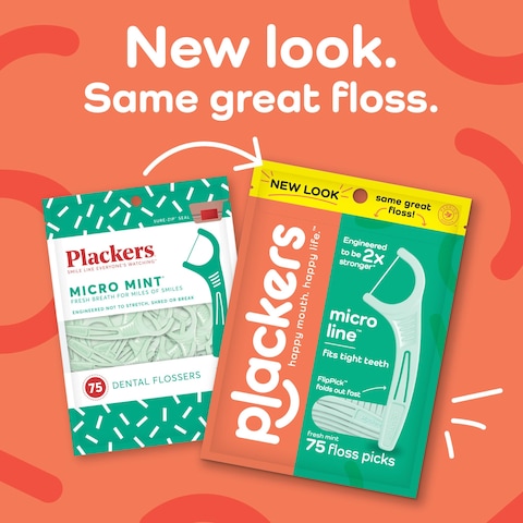 Plackers Micro Line Dental Floss Picks FoldOut FlipPick Tuffloss Easy Storage with SureZip Seal Fresh Mint Flavor 36 Count Packaging May Vary