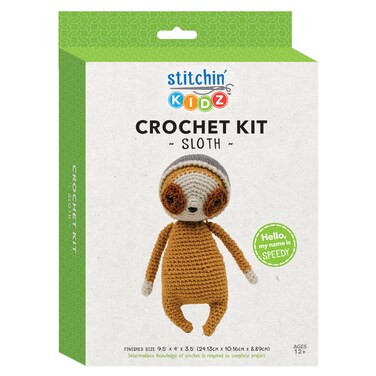 Needle Creations FABRIC EDITIONS CROCHET KIT SLOTH 95 x 4 x 35
