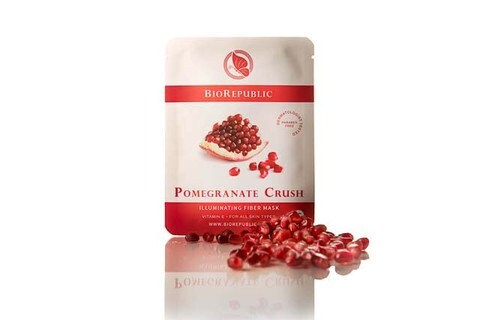 BioRepublic Skincare Pomegranate Crush Facial Sheet Mask  Hydrate Brighten and Energize Skin  Organic Masks with Ellagic Acid for Sun Protection 12