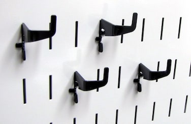Wall Control Pegboard Medium 90 Degree Slotted Hook Pack  Slotted Metal Pegboard Hooks for Wall Control Pegboard and Slotted Tool Board  Black