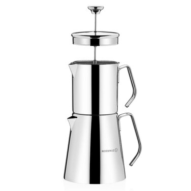 korkmaz A225 Aqua Turkish Teapot Set1810 Stainless Steel Double French Press Teapot Set with Metal Handles Samovar Style Tea Kettle with 30 Oz 900ml  50 Oz 1500ml