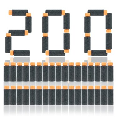 JGCWorker 200pcs 2nd Generation HighEnd of HalfLenth Soft Dart Soft Short Dart for Adventure Force Nexus Pro and Worker Swift Black and Orange