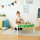 Teamson Kids  85 pcs Train Set and Table Wooden Tracks and Accessories Preschool Play Lab Toys Country for Boys Kids Toddlers  White