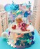 Mermaid Cake Toppers DIY Cake Decorations  Set of 18  Mermaid Figurines Shell Sequin Bowknot Happy Birthday Cake Toppers Sequin Ribbon Cake Wrap Colorful Balls