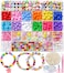 MontoSun Bead Bracelet Making Kit Friendship Bracelets Making Beads Kit Pony Beads Charms Beads Clay Flower Letter Beads for Jewelry Making Kit DIY Arts and Crafts Gifts for Girls Age 6 7 8 9 1012