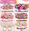MontoSun Bead Bracelet Making Kit Friendship Bracelets Making Beads Kit Pony Beads Charms Beads Clay Flower Letter Beads for Jewelry Making Kit DIY Arts and Crafts Gifts for Girls Age 6 7 8 9 1012