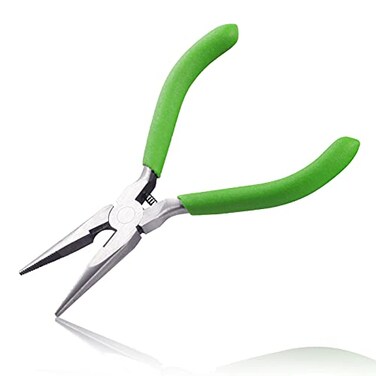LEONTOOL Long Fine Needle Nose Pliers with Cutter Wire Cutting Pliers with Teeth Chain Nose Pliers Jewelry Making Pliers Jewelry Repair Tool Mini Professional DIY Tools