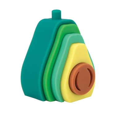 Nuby Soft Silicone Stackable Avocado Interactive Toy for Early Development Creativity 12 Months