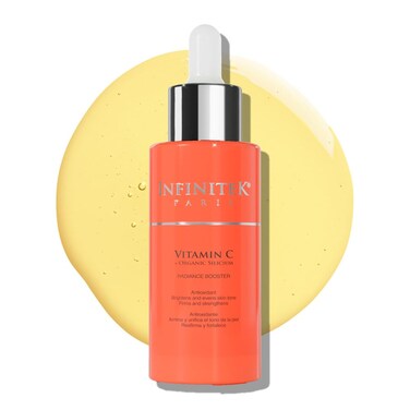 Infinitek Paris Vitamin C Face Serum  Hydrating and Brightening Antioxidant Skincare with Green Tea and Ginseng  Premium Vitamin C Facial Serum with Hyaluronic Acid for Radiant Skin and Anti Aging