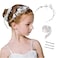 Locisne Flower Girl Headpiece Princess Wedding Accessories Silver Hair Headband Flower Crown for Girls