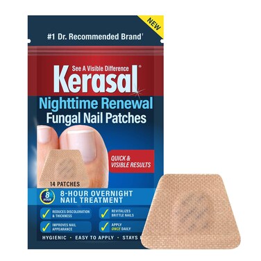 Kerasal Nighttime Renewal Fungal Nail Patches  14 Patch  Overnight Nail Repair for Nail Fungus Damage 8Hour Nail Treatment Restores Healthy Appearance
