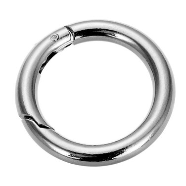 Bluemoona 10 Pcs 12 32mm Gate O Ring Round Carabiner Snap Clip Trigger Spring Keyring Buckle Nickel