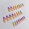 24 Pcs Coffin Press on Nails Long Sunjasmine Fake Nails Glue on Nails Glossy False Nails with Glue Acrylic Nails for Women and Girls Colorful Swirl