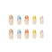24 Pcs Coffin Press on Nails Long Sunjasmine Fake Nails Glue on Nails Glossy False Nails with Glue Acrylic Nails for Women and Girls Colorful Stiletto