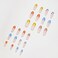 24 Pcs Coffin Press on Nails Long Sunjasmine Fake Nails Glue on Nails Glossy False Nails with Glue Acrylic Nails for Women and Girls Colorful Stiletto