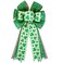TUDACVTE St Patricks Day Wreath Bow St Patrick s Day Decorations Large Shamrock Clover Green Bow Wreath Bow Holiday Bows for Front Door Wreath Decorations Tree Topper Bow Irish Party Supplies